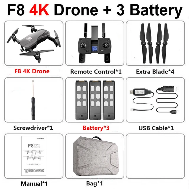 F8 Дрон gps 4K HD ESC двухосевая Антивибрационная стабильная Карданная камера 5G wifi FPV Бесщеточный SD карта дроны Профессиональный Радиоуправляемый квадрокоптер - Цвет: 4K 3B EPP-BOX