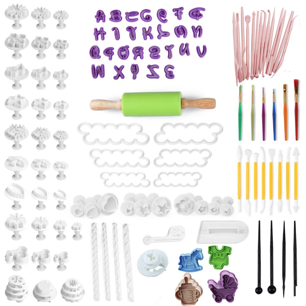 Embossing Acrylic Rolling Pin Fondant Sugar Craft Cake Baking Decorating Tool TC