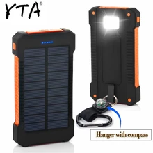 Solar Power Bank Waterdichte 30000mAh Solar Charger USB Poorten Externe Lader Powerbank voor Xiaomi Smartphone met LED Licht(China)