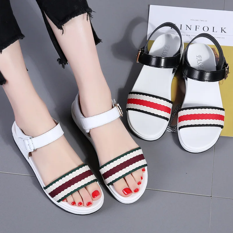 

2019 Summer New Style Korean-style Versatile WOMEN'S Sandals Students Casual Lightweight Sandals Versitile Fashion Cool Sandals