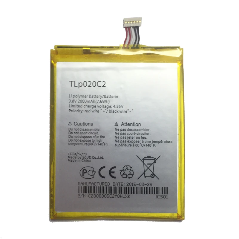 Аккумулятор TLP020C2 для Alcatel Idol x1s 6034R S950 x 6037y 6040x6032 TCL аккумулятор 2000 мАч | Мобильные