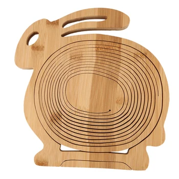 

Multifunction Heat Resistant Non Slip Bamboo Trivets Pot Mat Hot Pan Pads Bamboo Folding Fruit Egg Bread Basket Collapsible Frui