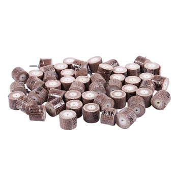 

50Pcs Shank Mounted Flap Wheels with 1/8 Inch Mandre0.4Inch X0.4 Inch Abrasive Flap Drum,Abrasive Sanding Wheel Polishing Buffin
