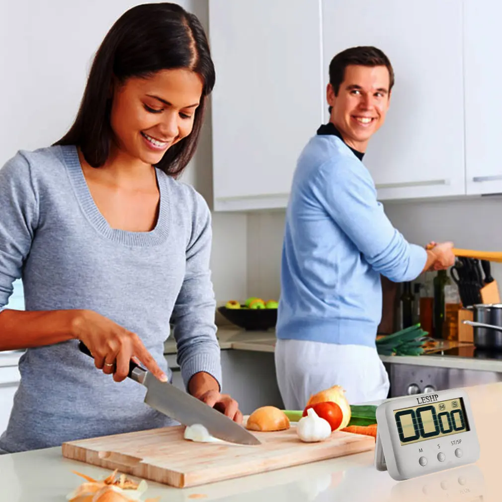 Kitchen Timer Loud Countdown Timer with Magnetic Large Display Screen Clockwise Function Simple Operation Compact