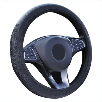 

Black Steering Wheel Cover Imitation leather Breathable Wearable Environmentally