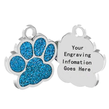 

2019 new cute Drop shipping customize Paw Shape Dog ID Tag Dog ID Tags Pet Collar Pendant leave letter you need