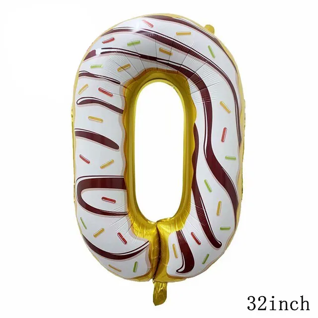 32Inch Donut Digital Foil Balloon Fruit Ice Cream Helium Balloon Birthday Party Decoration Kids Toy Sweet Digital Balloon Showe as picture