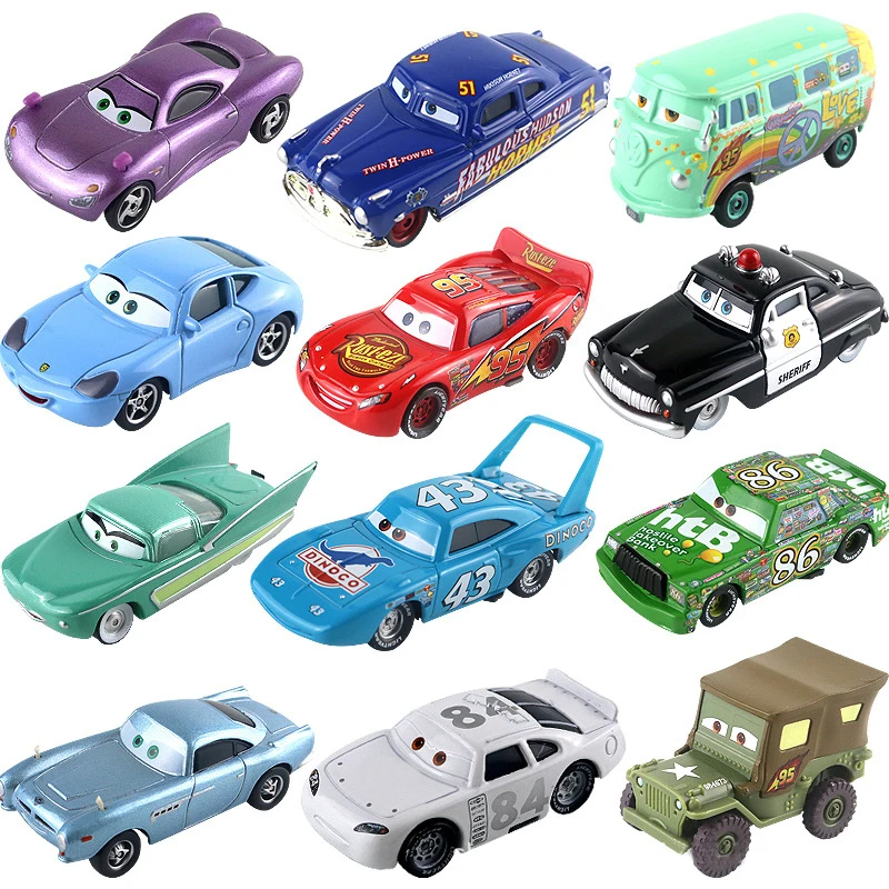 Disney Pixar Cars 2 3 Lightning McQueen Mater Jackson Storm Ramirez 1:55 Diecast Vehicle Metal Alloy Boy Kid Toys Christmas Gift