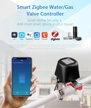 

Tuyasmart zigbee remote control Gas Water Valve Home Automation System Valve Voice Control Work With Alexa Echo Google Home