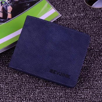 

New retro frosted leather men's short wallet Korean tide fashionable young men's wallet lychee pattern open PU leather