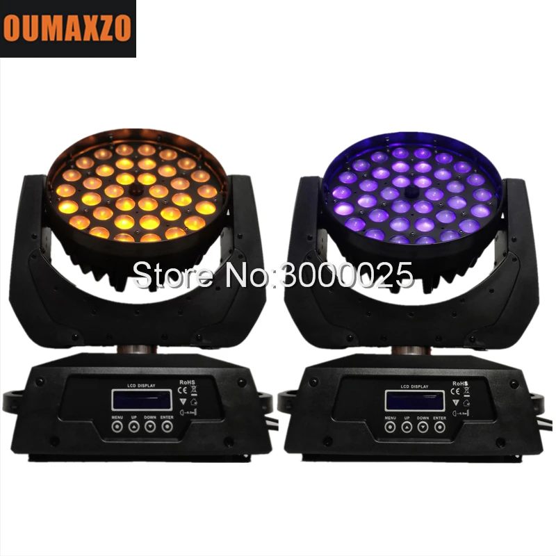 2 шт./лот 36x18 Вт rgbwa uv 6 в 1 zoom СВЕТОДИОДНЫЙ движущийся головной светильник 35 цветов