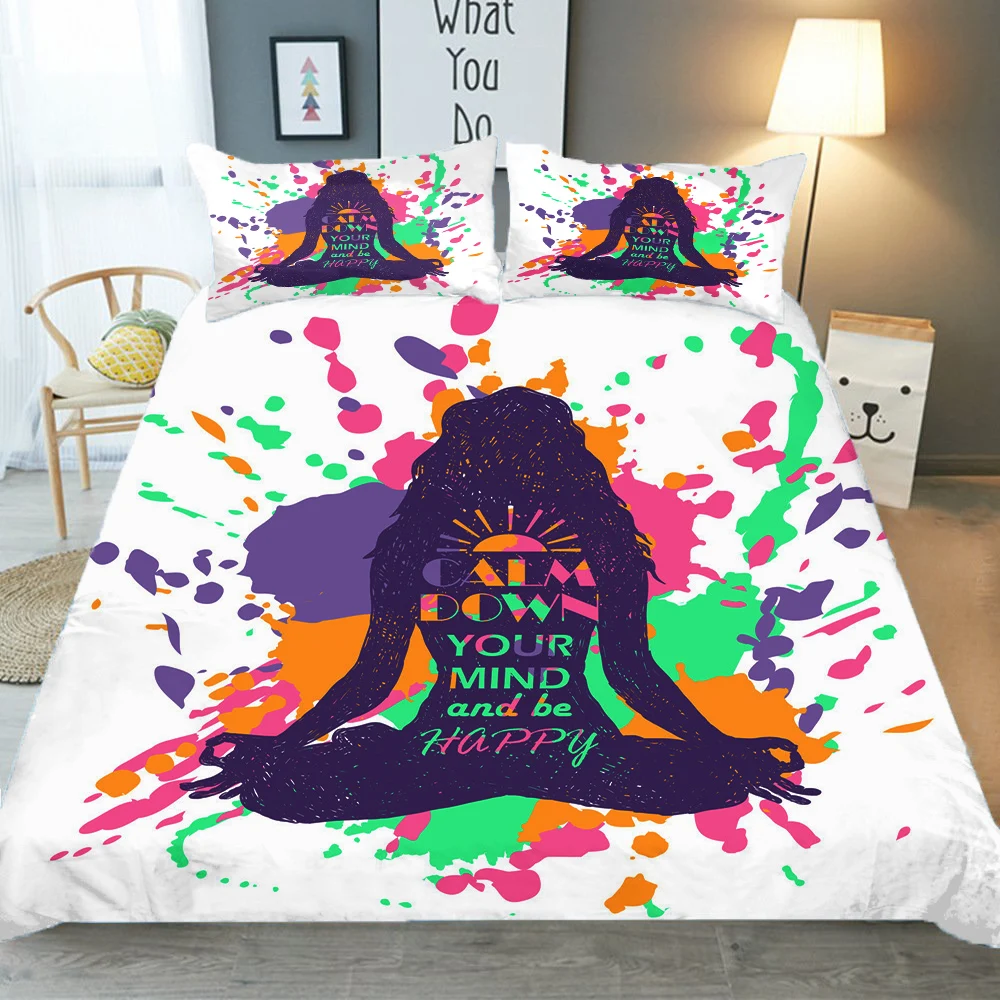 Bed Linen 3d Colorful Chakra Pattern Bedroom Clothes Duvet Cover