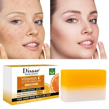 

100g VC Soap Whitening Skin Brighten Double Color Skin Lightening Soap Handmade Soap Face Care Deep Cleanses Ans Easy to Clean