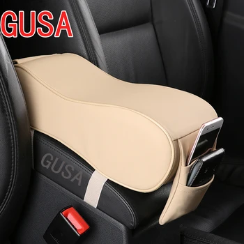 

Leather Car Central Armrest Pad Black Auto Center Console Arm Rest Seat Box Mat Cushion Pillow Cover Vehicle Protective Styling