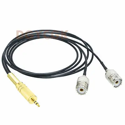 

DHL/EMS 10 Sets Cable 3.5mm 1/8" male plug Stereo to Y 2x SO239 UHF female RG174 3FT pigtail -h2