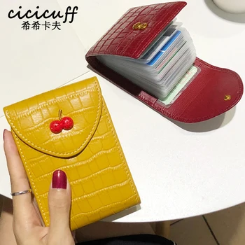 

Credit Card Bag Female Genuine Leather Multi-card Holder Driving License Card Clip Credit ID Bank Card Holder Women Cardholder