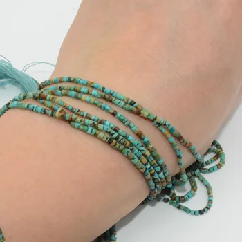 

Natural Simple Quality Turquoise From Afghanistan Irregular Small Tube Beads 2.2mm