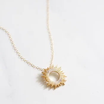 

Dainty Gold Sun Sunburst Necklace Inspirational Necklaces Women Romantic Love Birthday Anniversary Gift Jewelry