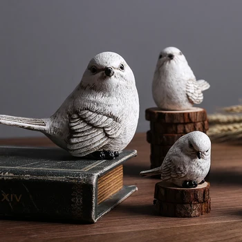

American Animal Cute Resin Birds Ornament Home Livingroom Table Figurines Accessories Decoration Office Desktop Sculpture Crafts