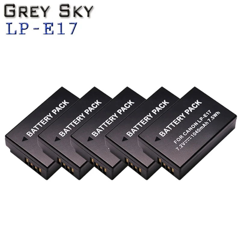 2x1040 мА/ч, LP-E17 LPE17 LP E17 Камера Батарея+ ЖК-дисплей Dual USB Зарядное устройство для цифровой однообъективной зеркальной камеры Canon EOS M3 M5 M6 750D 760D T6i T6s 800D 8000D поцелуй X8i - Цвет: 5 battery