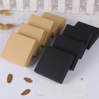 

24Pcs/lot Kraft Box Paper Present Packaging Box Ring Earring Pendant Protection Christmas Gift Box Display Can Custom Your Logo