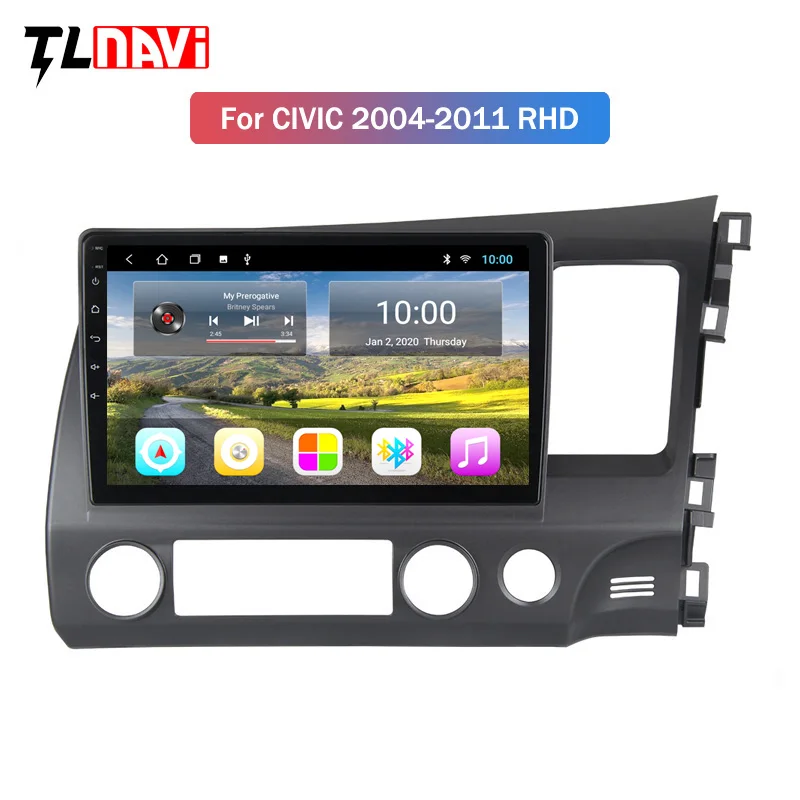 2G RAM 10.1 inch Android 10 Car GPS Navigation For RHD Honda civic 2004-2011 right hand Support Stereo Audio | Автомобили и