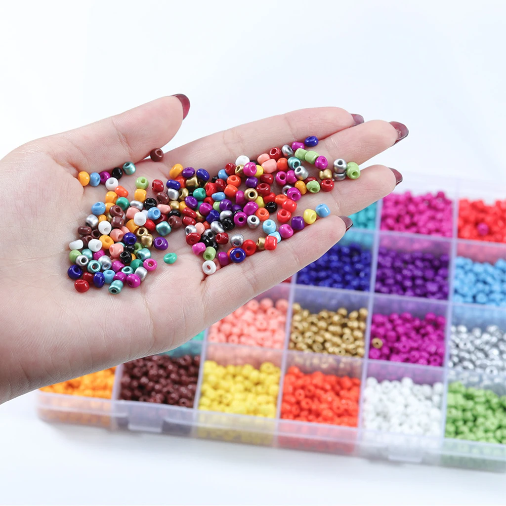 14523Pcs Loose Crafts Glass Seed Beads Charms for Bracelets DIY Jewelry Making