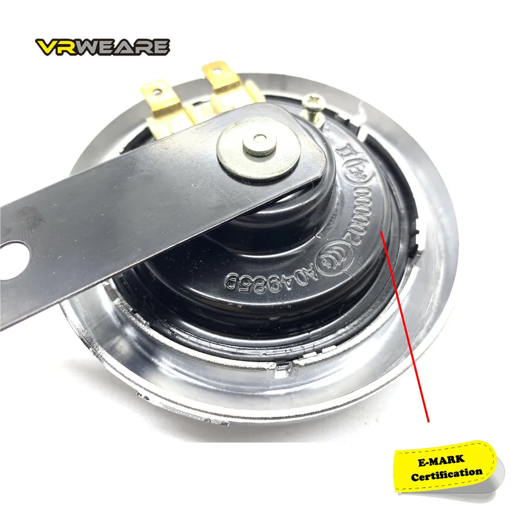 Motorcycle Horn DC 12V Motorcycle Electric Horn Chrome plated Waterproof loud horn Motorbike Vehicle Classic Horn With Cover Universal