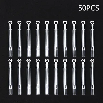 

25/50/100pcs Bubble Bottles Tubes Wedding Party Favors Soap Water Bubble Bottles Love Heart Wand Tube Photography Decor