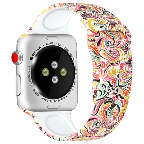 Силиконовый гибкий ремешок с лепестками для Apple Watch 42/44 мм серии 4/3/2/1 2019|Ремешки