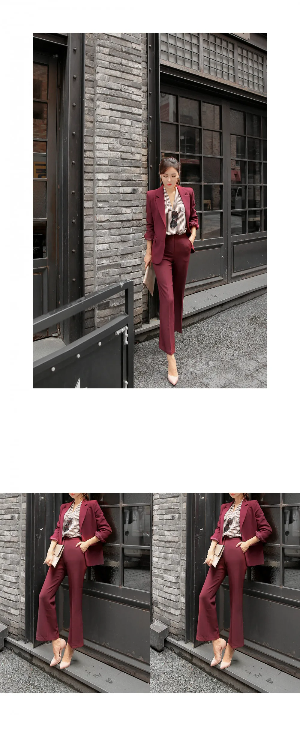 Koreaanse, деловой повседневный комплект, Modieuze, сланец, Кляйн, Jasje, Losse Enkellange Broek, tweedelige Set