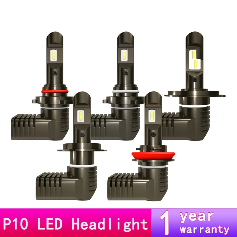 2x P10 светодиодный налобный фонарь 9005 HB3 H10 9006 HB4 H4 9003 H7 H8 H9 H11 лампы 50 Вт 7600LM 6000K для