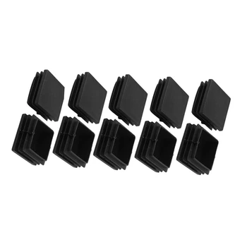 

New 20 pieces Plastic square tube coupling cap plug cap 40 mm x 40 mm black
