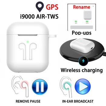 

i9000 TWS Arie 2 Wireless Bluetooth 5.0 Earphone 1:1 headsets In-ear Sensor sport Stereo pk i9000 Max i100000 i200 Earbuds box