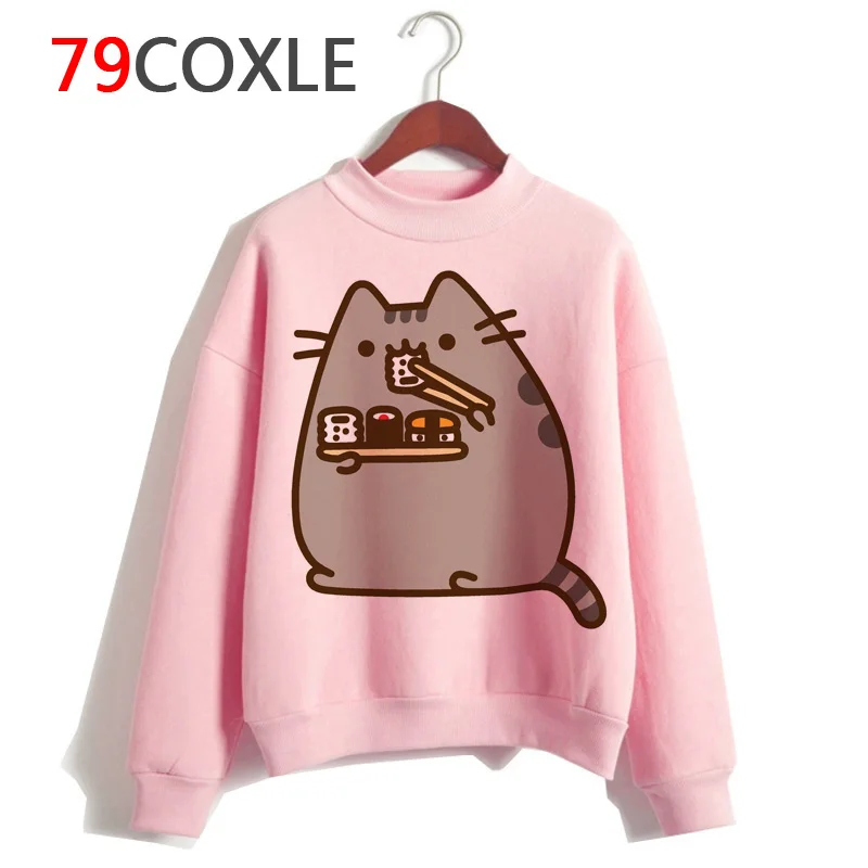 Pusheen Кошка harajuku Толстовка Женская корейский стиль Повседневная Толстовка негабаритных женская одежда с капюшоном Забавный kawaii графический - Цвет: 1429