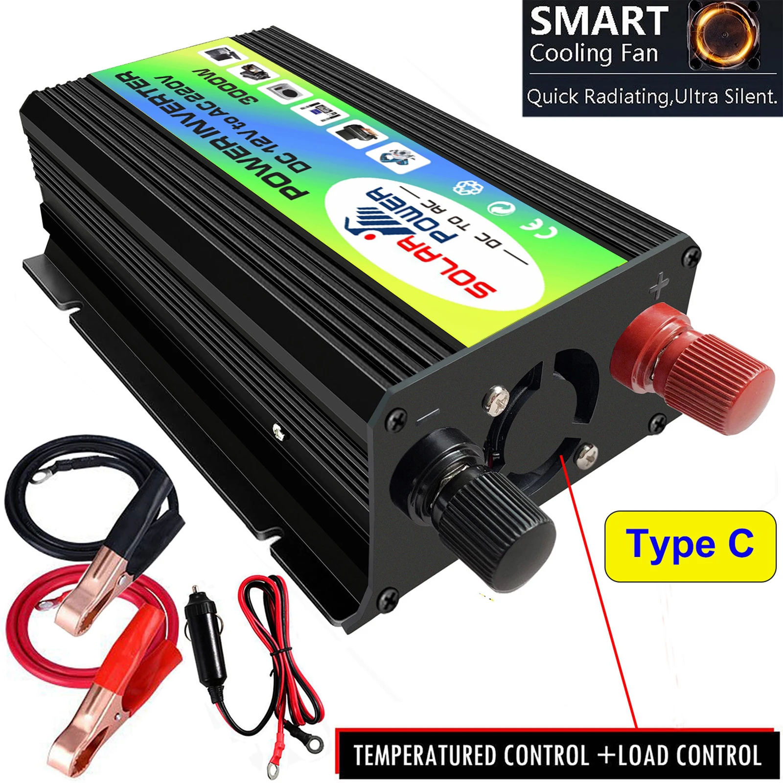 300W Car Power Inverter Converter DC 12V AC 220V Voltage Transformer Power Converter 2 USB Ports Adapter Portable Auto Modified