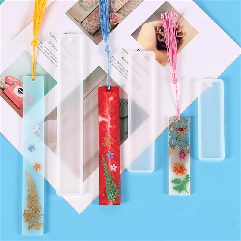 56Pcs Bookmark Epoxy Resin Mold Set With Colourful Tassel Bookmark Silicone Epoxy Making Mould Rectangle Resin Casting Mould Jewelry Decoration Crafts Diy 5 thumbnail image