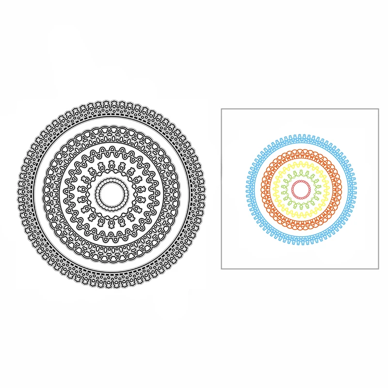 

New Curve Lace Circle Frame Craft Embossing 2021 Metal Cutting Dies for DIY Album Card Making and Scrapbooking Decor No Stamps
