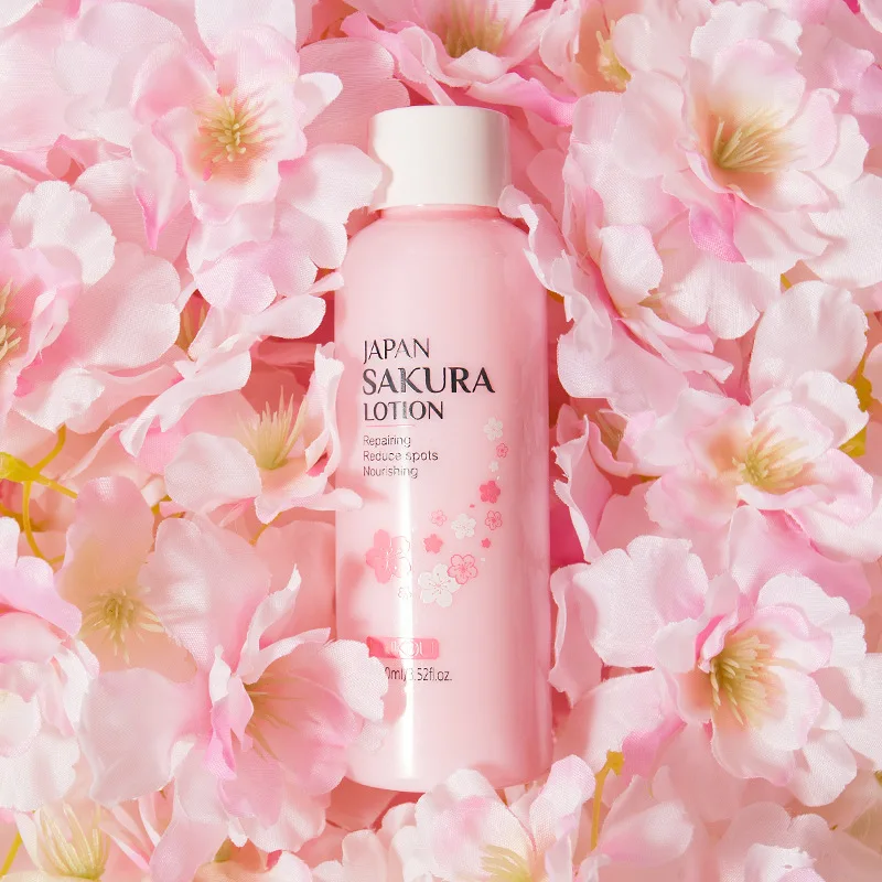 Sakura Face Lotion Moisturizing Essence Shrink Pores Repairing Facial Skin Care Products facial essence