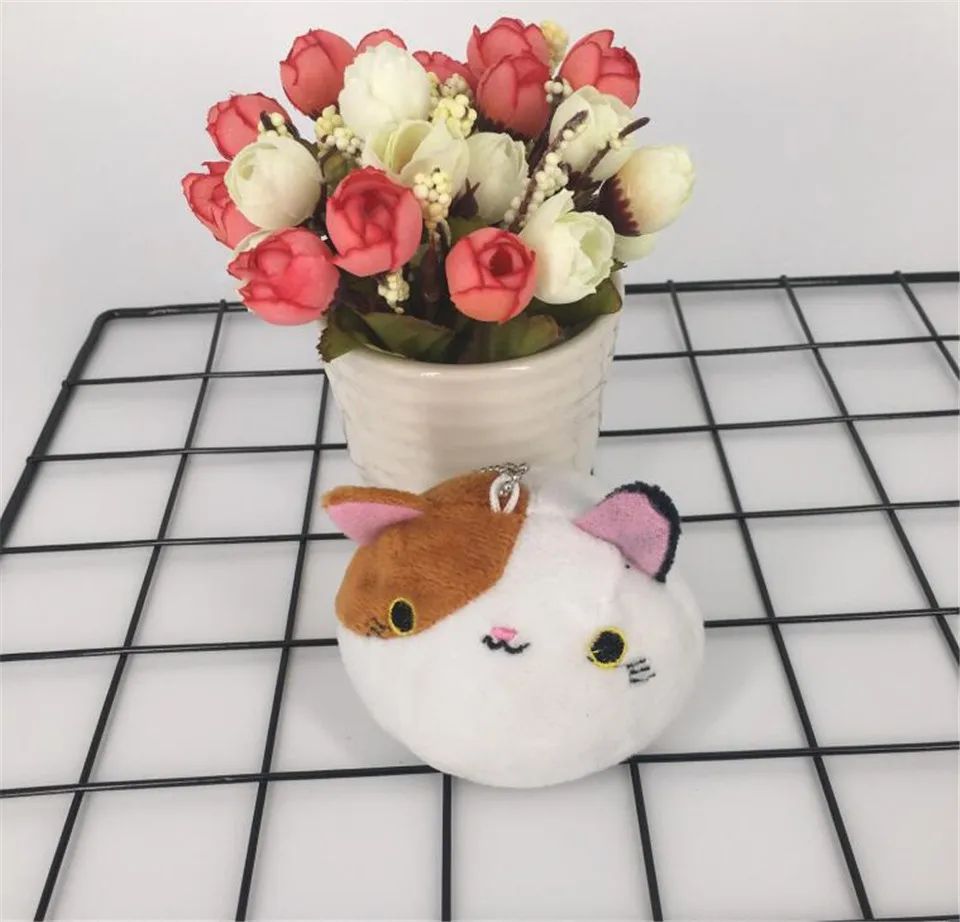Кошка плюшевые куклы игрушки чучела плюшевая кукла животного маленький брелок плюшевые брелки Плюшевые игрушки подарки на день рождения для детей девочек - Цвет: Brown White