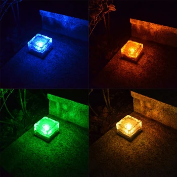 

Creative Solar LED Glass Floor Tile Light Outdoor Garden Rainproof Lawn Light Buried Decorative Light