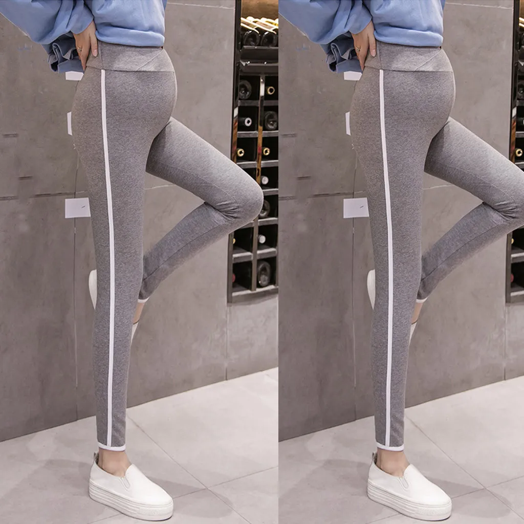 Women Pregnant Maternity Solid Abdominal Trousers Prop Legging Casual Pants Pregnant Women Clothes Stretch Pencil Pants#G2