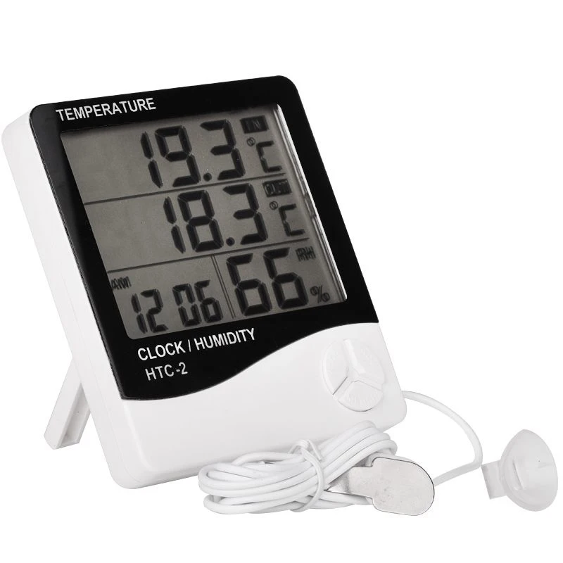 ЖК-дисплей Электронный температура для помещений влажность измерительный прибор Цифровой термометр измеритель влажности Метеостанция Будильник HTC-1