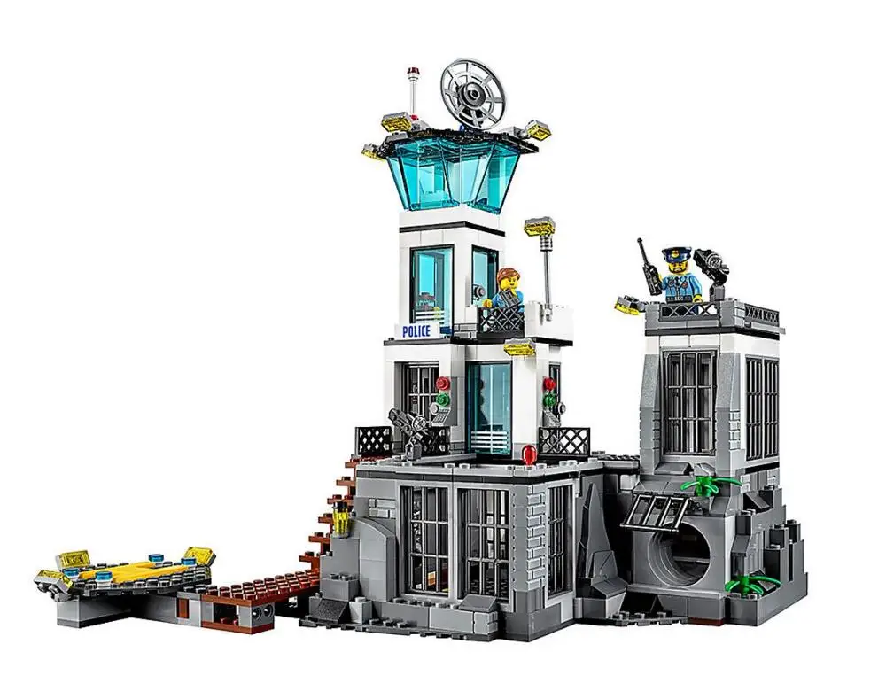 Tanie Kompatybilny Legoinglys miasto serii 815 sztuk wyspa Prison policji wyspie zestaw klocki klocki edukacyjne śmieszne 60130 zabawki