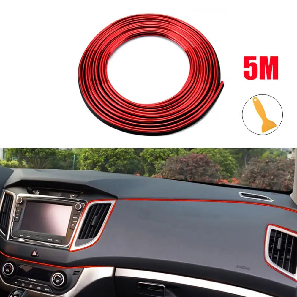 Гибкая полоса для отделки салона автомобиля 5 м DIY декоративная линия дверных