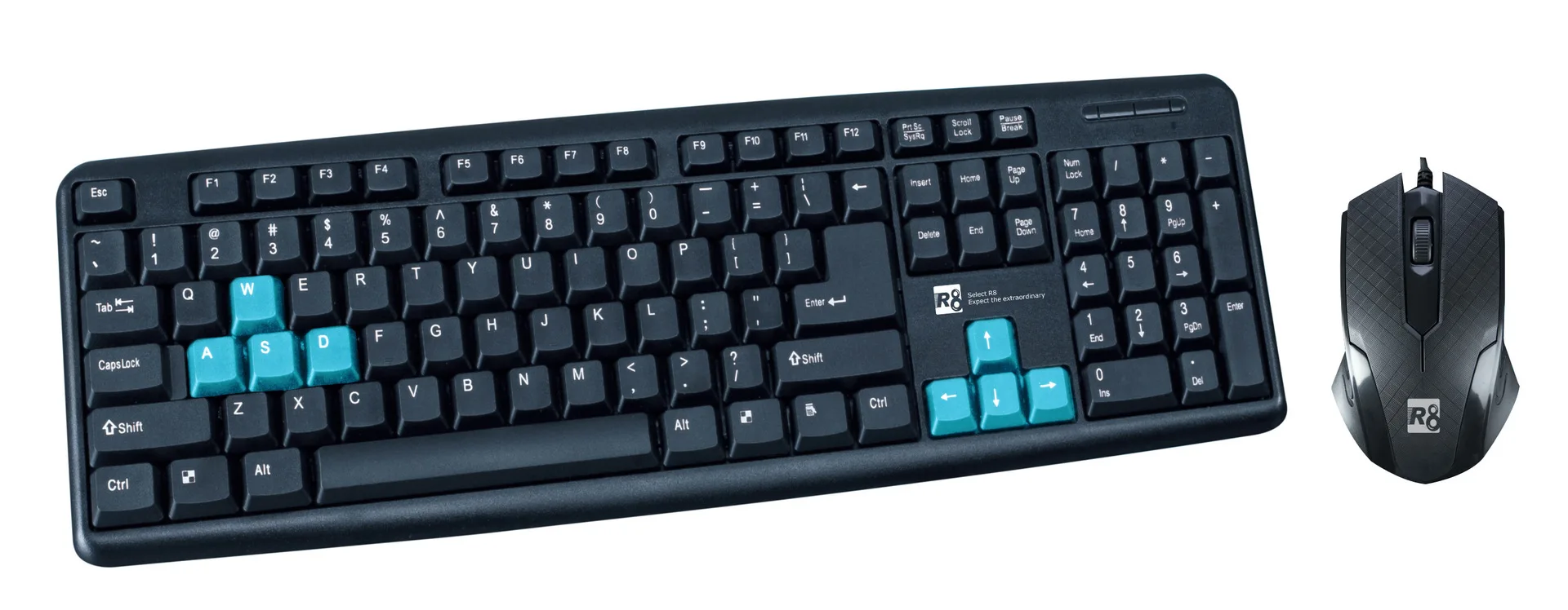 

R81901 Mouse Keyboard Suit USB Wired Mouse 104-Key for Home & Office Use Computer Keyboard