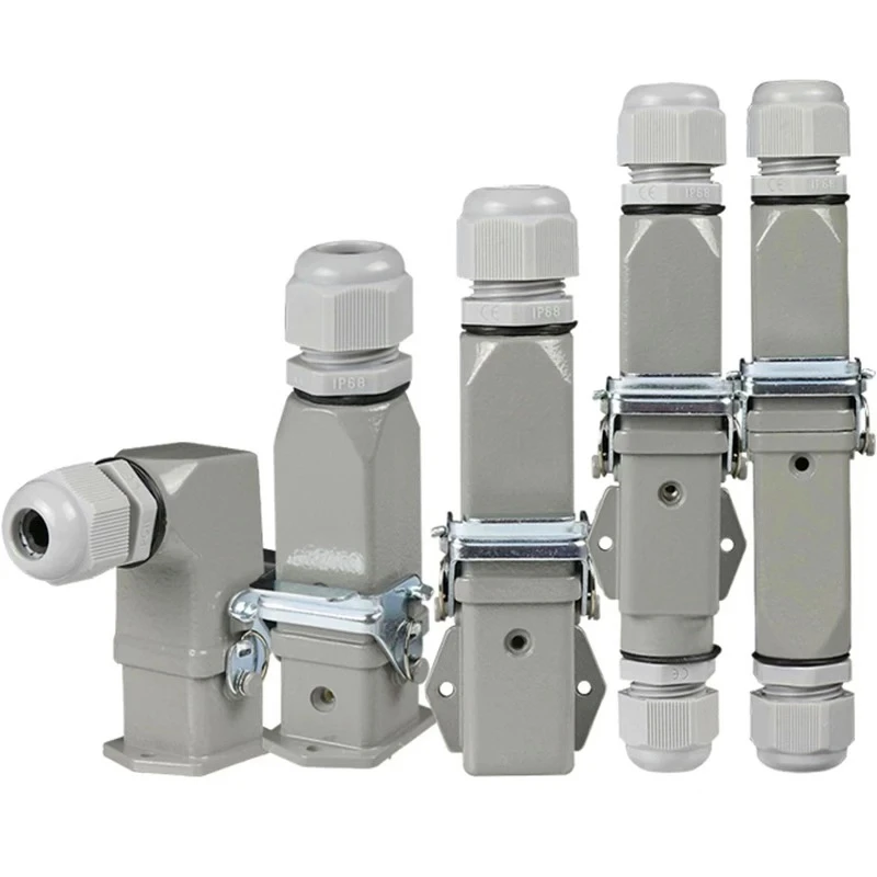 Enchufe de aviaci�n rectangular, HDC HA 4 Pin resistente al agua conector macho hembra