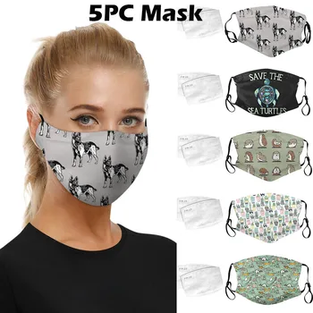 

5PCS Fashion Unisex Mask Reusable Washable Print Safe Protection Face Mask Anti-fog Strong Protective Tie-dye Print mascarilla