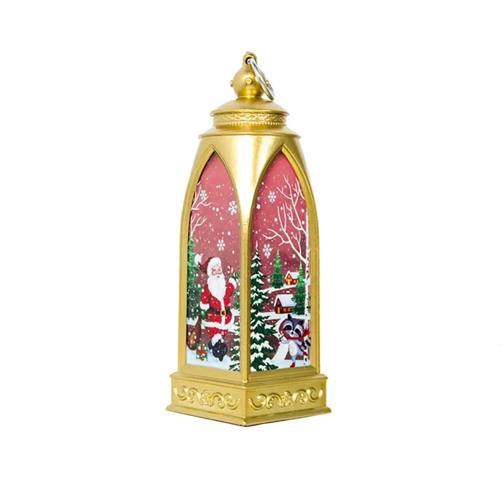 Светодиодный светильник для рождественской свечи с держателем, светодиодный светильник для чая, свечи, клетки, лося, Санта Клаус, печатный подсвечник, Рождественское украшение для дома - Цвет: 3