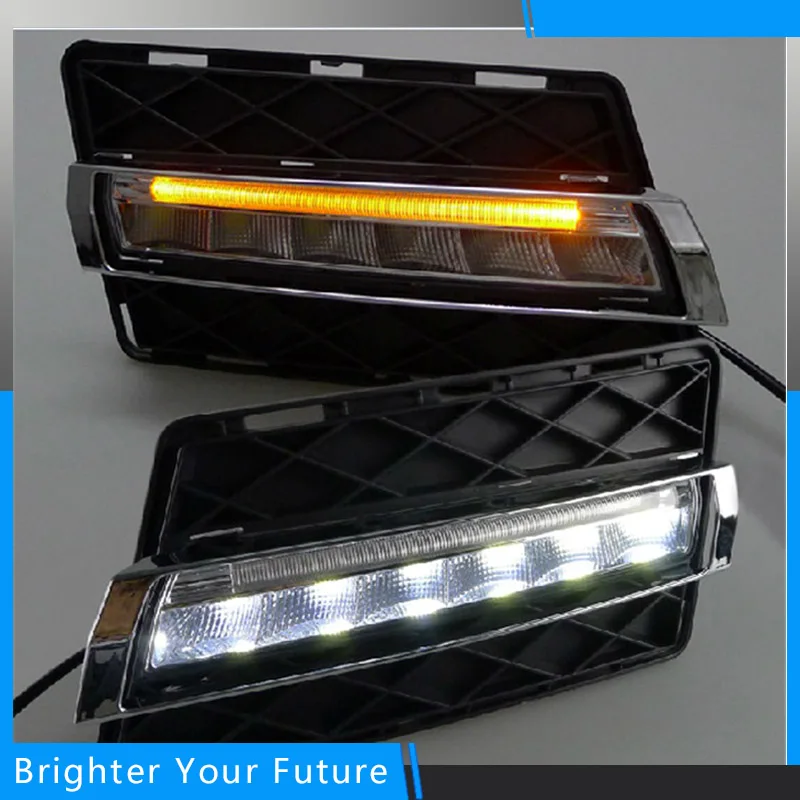 2PCS For Mercedes benz GLK300 GLK350 GLK 500 2008 2012 LED DRL Daytime Running Lights With Turn
